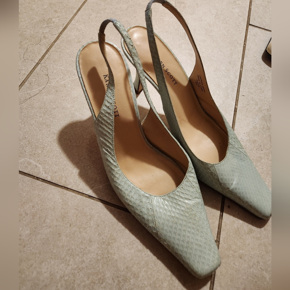 Karen Scott Light Green Slingback Heels